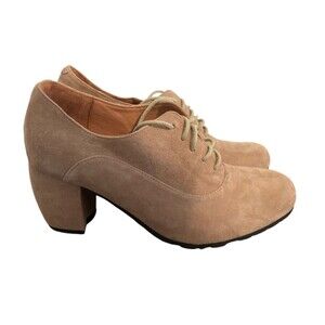 L'amour Des Pieds Pardoe Oxford Heels Size 8M Nude Leather Ankle Lace Up Casual